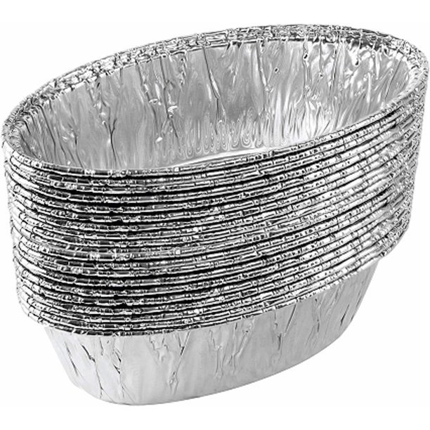 Nicole Fantini Disposable Aluminum 2lb Small Oval Loaf Pans: Ideal for